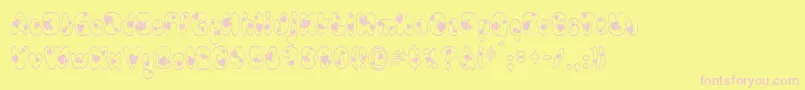 Newlywed Font – Pink Fonts on Yellow Background