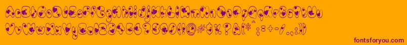 Шрифт Newlywed – фиолетовые шрифты на оранжевом фоне