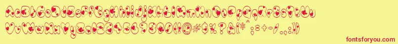 Newlywed Font – Red Fonts on Yellow Background