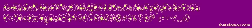 Newlywed Font – Yellow Fonts on Purple Background