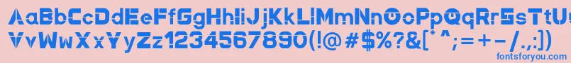 フォントNewMagnetic Regular – ピンクの背景に青い文字