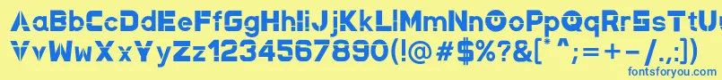 NewMagnetic Regular Font – Blue Fonts on Yellow Background