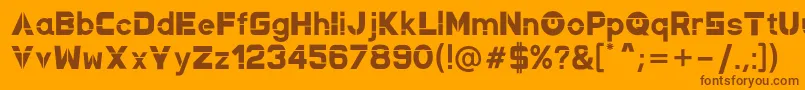 NewMagnetic Regular-Schriftart – Braune Schriften auf orangefarbenem Hintergrund