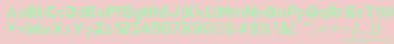 フォントNewMagnetic Regular – ピンクの背景に緑の文字