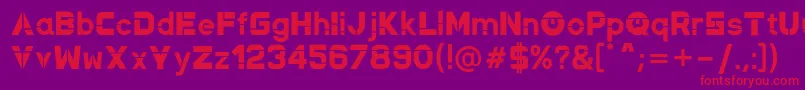 フォントNewMagnetic Regular – 紫の背景に赤い文字