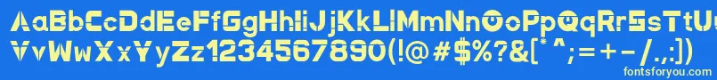 フォントNewMagnetic Regular – 黄色の文字、青い背景