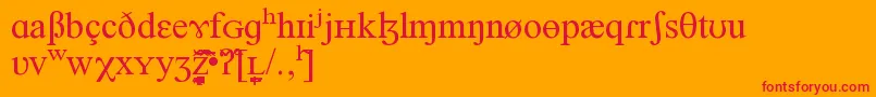 フォントNEWNEDR – オレンジの背景に赤い文字