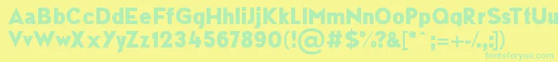 フォントNEWSFLASH – 黄色い背景に緑の文字