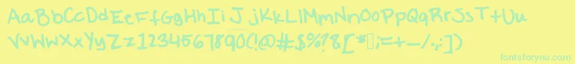 Victoria Font – Green Fonts on Yellow Background