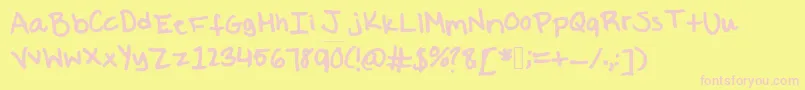 Victoria Font – Pink Fonts on Yellow Background