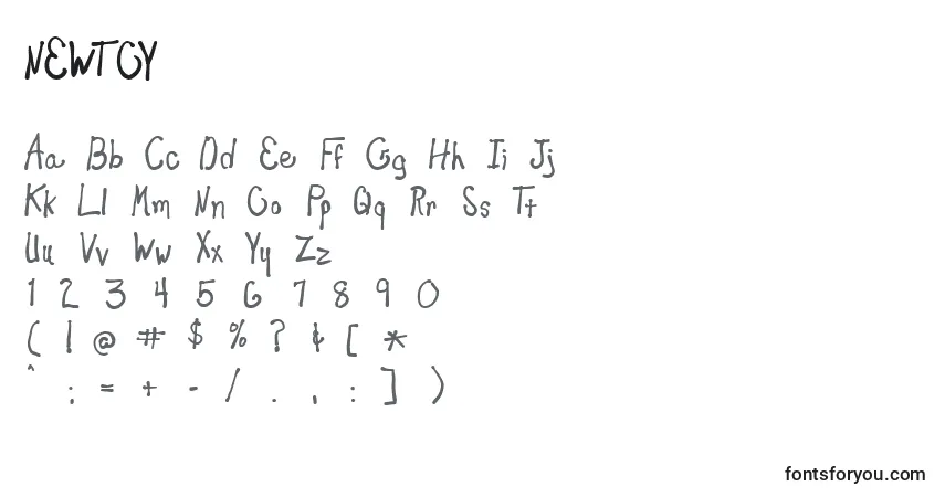 A fonte NEWTOY   (135540) – alfabeto, números, caracteres especiais