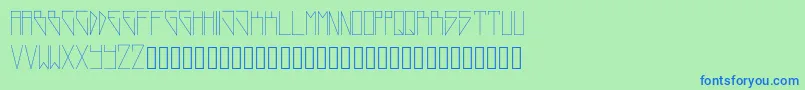 NewWorld-Schriftart – Blaue Schriften auf grünem Hintergrund