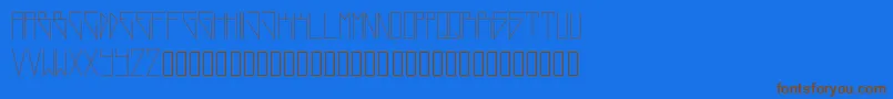 フォントNewWorld – 茶色の文字が青い背景にあります。