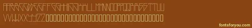 NewWorld-Schriftart – Gelbe Schriften auf braunem Hintergrund