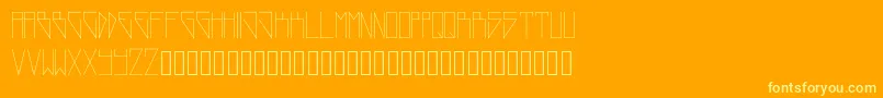 Fonte NewWorld – fontes amarelas em um fundo laranja