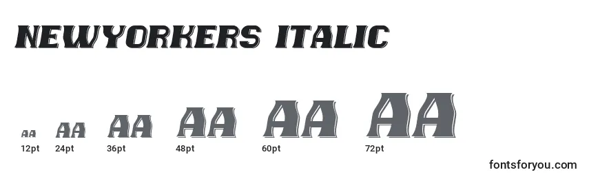 NewYorkers Italic-fontin koot