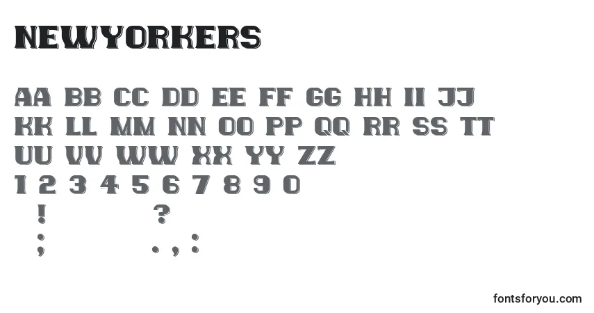 NewYorkers-fontti – aakkoset, numerot, erikoismerkit
