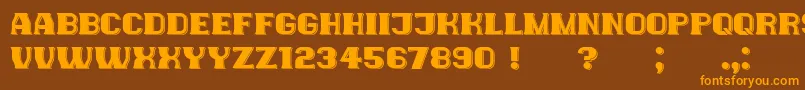 NewYorkers-Schriftart – Orangefarbene Schriften auf braunem Hintergrund