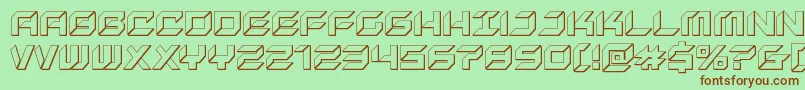 newyorkescape3d-Schriftart – Braune Schriften auf grünem Hintergrund