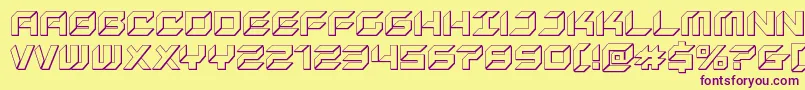 newyorkescape3d Font – Purple Fonts on Yellow Background