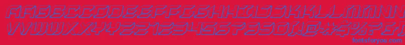 newyorkescape3dital-Schriftart – Blaue Schriften auf rotem Hintergrund