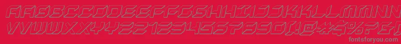 newyorkescape3dital-Schriftart – Graue Schriften auf rotem Hintergrund