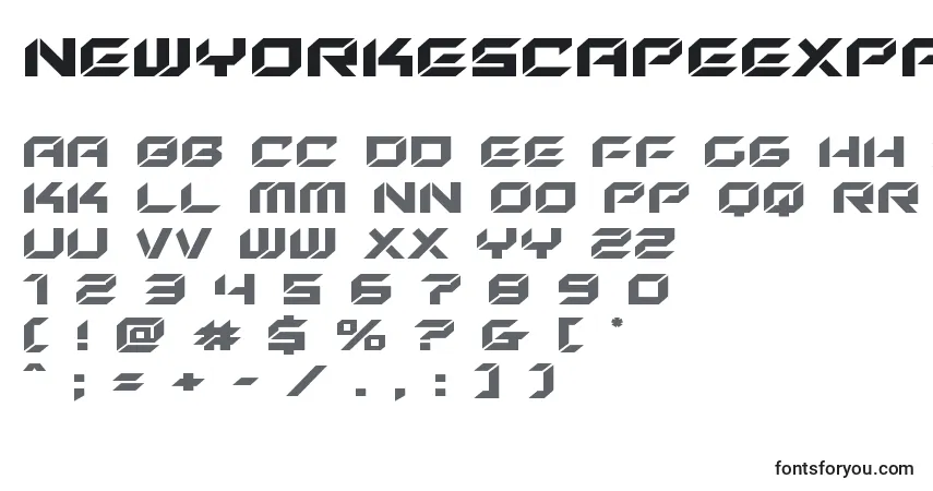 A fonte Newyorkescapeexpand (135550) – alfabeto, números, caracteres especiais