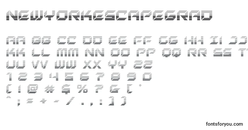 Schriftart Newyorkescapegrad (135552) – Alphabet, Zahlen, spezielle Symbole
