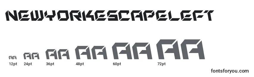 Размеры шрифта Newyorkescapeleft (135557)