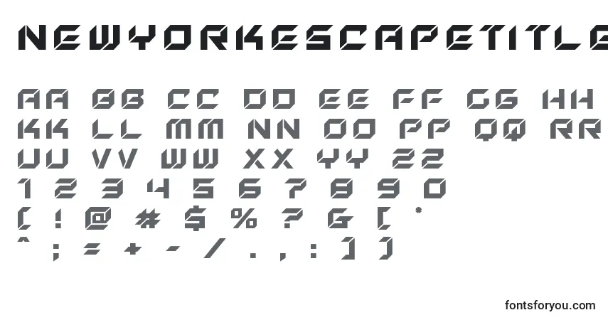Czcionka Newyorkescapetitle (135559) – alfabet, cyfry, specjalne znaki
