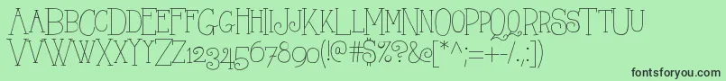 フォントAlwayshere – 緑の背景に黒い文字