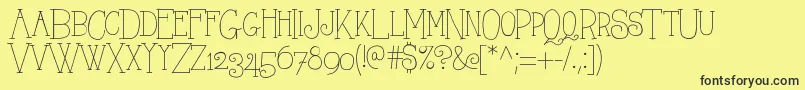 Alwayshere-Schriftart – Schwarze Schriften auf gelbem Hintergrund