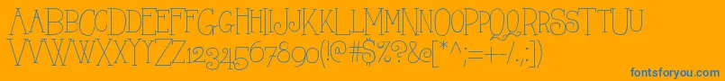Alwayshere-Schriftart – Blaue Schriften auf orangefarbenem Hintergrund