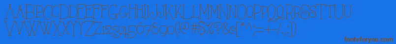 Alwayshere-Schriftart – Braune Schriften auf blauem Hintergrund