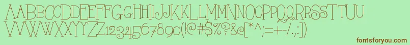 Alwayshere-Schriftart – Braune Schriften auf grünem Hintergrund
