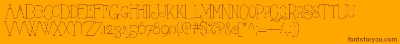 Alwayshere-Schriftart – Braune Schriften auf orangefarbenem Hintergrund