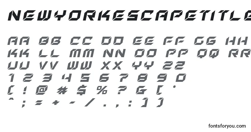 Newyorkescapetitleital (135560)-fontti – aakkoset, numerot, erikoismerkit