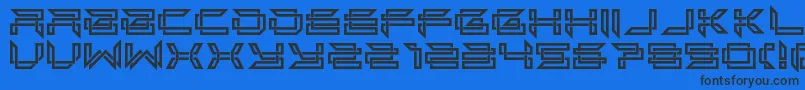 next in folded line Font – Black Fonts on Blue Background