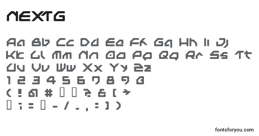Schriftart NEXTG    (135563) – Alphabet, Zahlen, spezielle Symbole