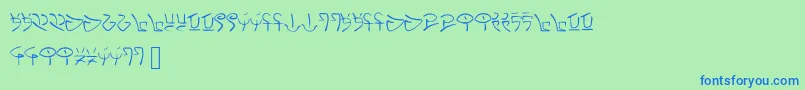 フォントNexus – 青い文字は緑の背景です。