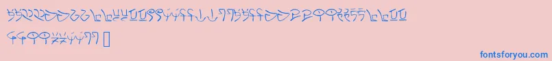 Nexus-Schriftart – Blaue Schriften auf rosa Hintergrund