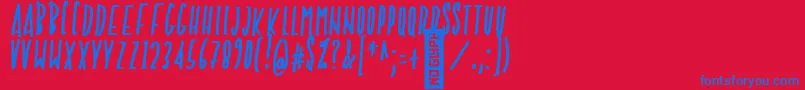 フォントNF Avae Regular – 赤い背景に青い文字