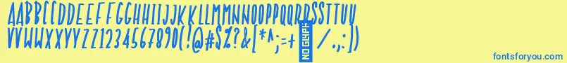 NF Avae Regular-Schriftart – Blaue Schriften auf gelbem Hintergrund