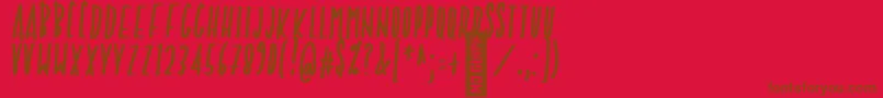 NF Avae Regular Font – Brown Fonts on Red Background
