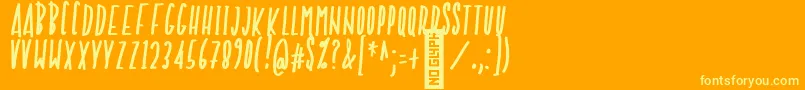 NF Avae Regular Font – Yellow Fonts on Orange Background