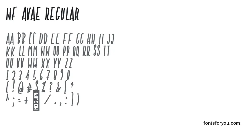 Czcionka NF Avae Regular (135568) – alfabet, cyfry, specjalne znaki