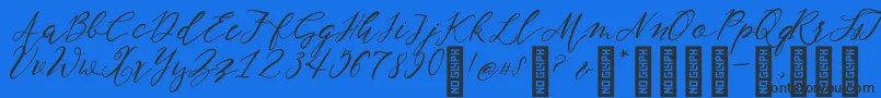 NF Lukara Regular Font – Black Fonts on Blue Background