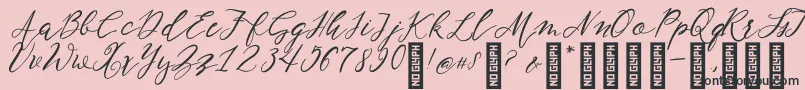 NF Lukara Regular-fontti – mustat fontit vaaleanpunaisella taustalla