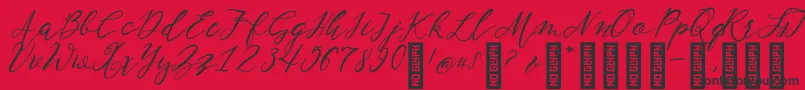 NF Lukara Regular Font – Black Fonts on Red Background