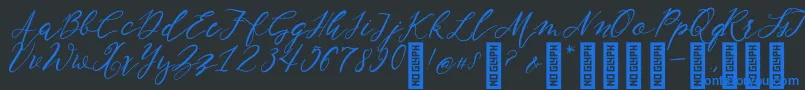 NF Lukara Regular Font – Blue Fonts on Black Background